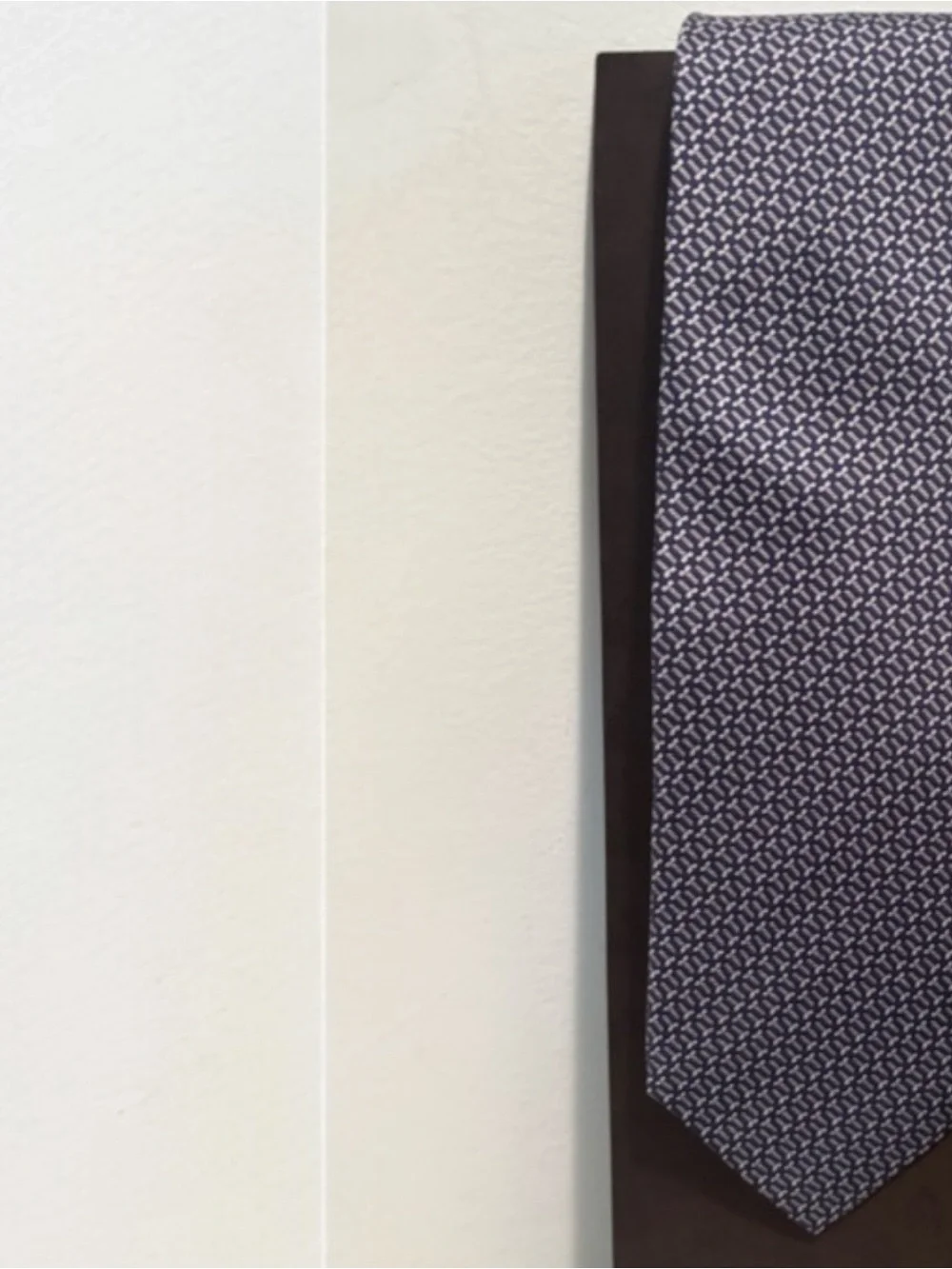 Dunhill London 100% Silk Tie Navy & White Geometric Micro Pattern Italy + Box